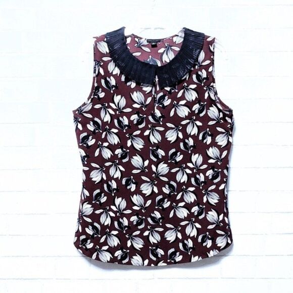 Ann Taylor Floral Sleeveless Top - Red and Blue - Picture 2 of 7